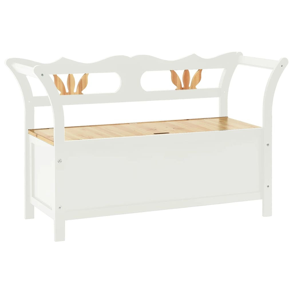 Bench White 42.1"x17.7"x29.7" Solid Wood Fir
