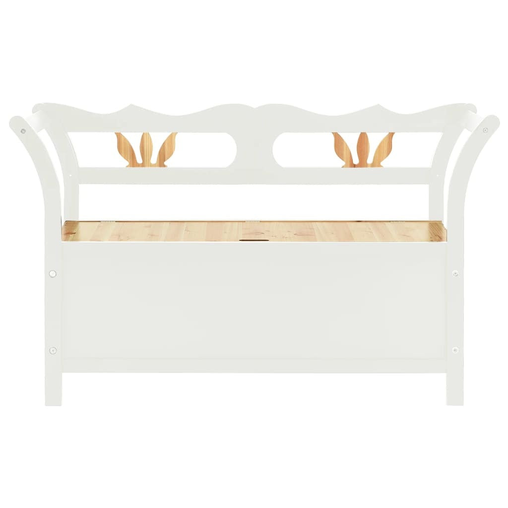 Bench White 42.1"x17.7"x29.7" Solid Wood Fir