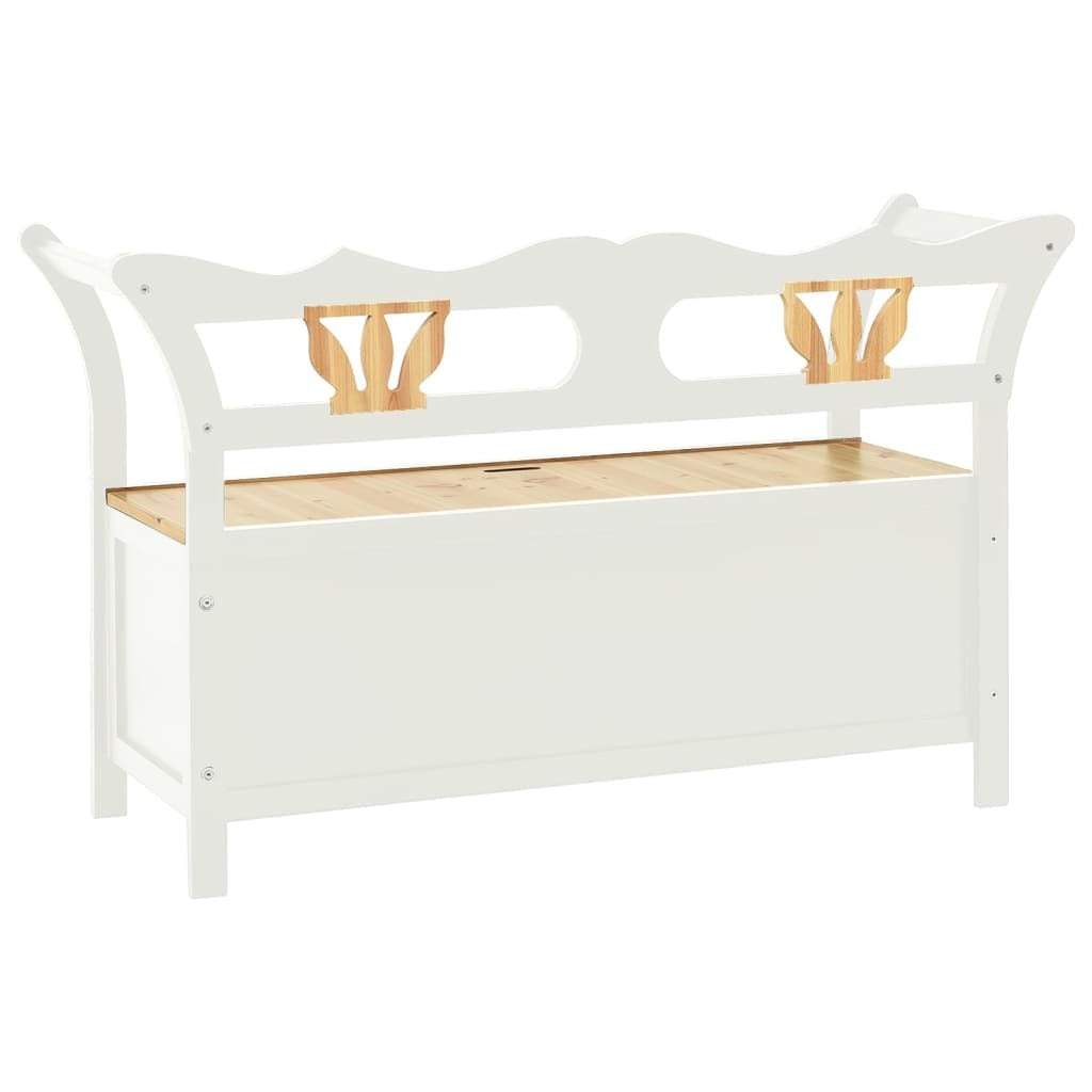 Bench White 42.1"x17.7"x29.7" Solid Wood Fir