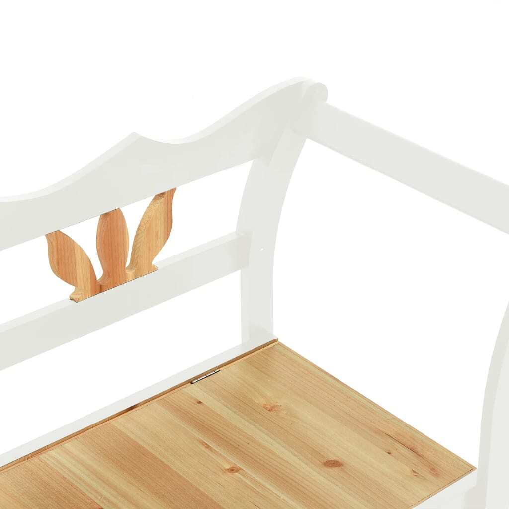 Bench White 42.1"x17.7"x29.7" Solid Wood Fir