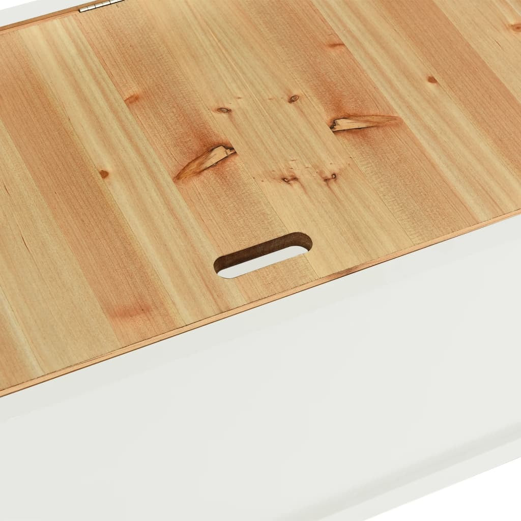 Bench White 42.1"x17.7"x29.7" Solid Wood Fir
