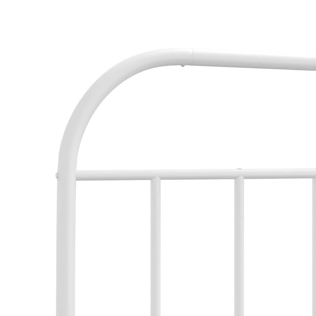 Metal Bed Frame without Mattress with Headboard White 39.4"x78.7