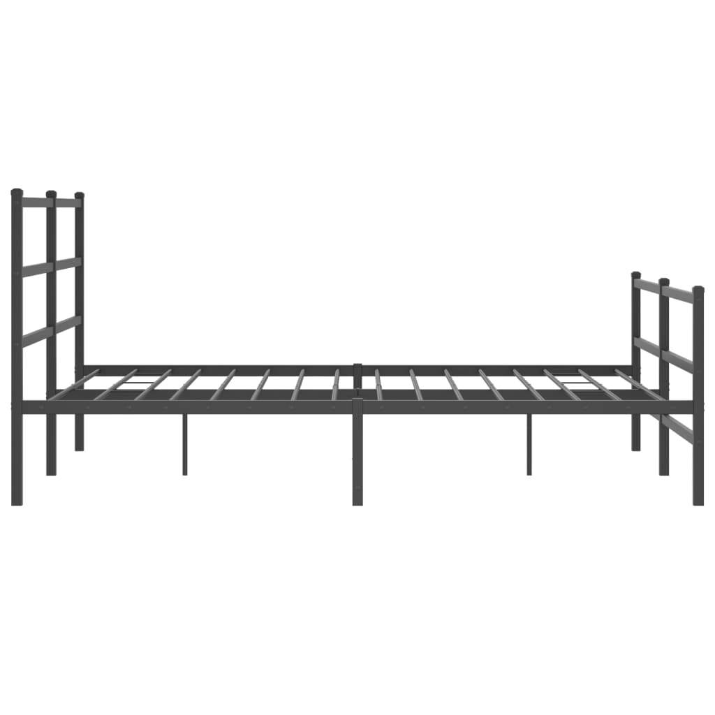 Metal Bed Frame without Mattress with Footboard?Black 59.1"x78.7