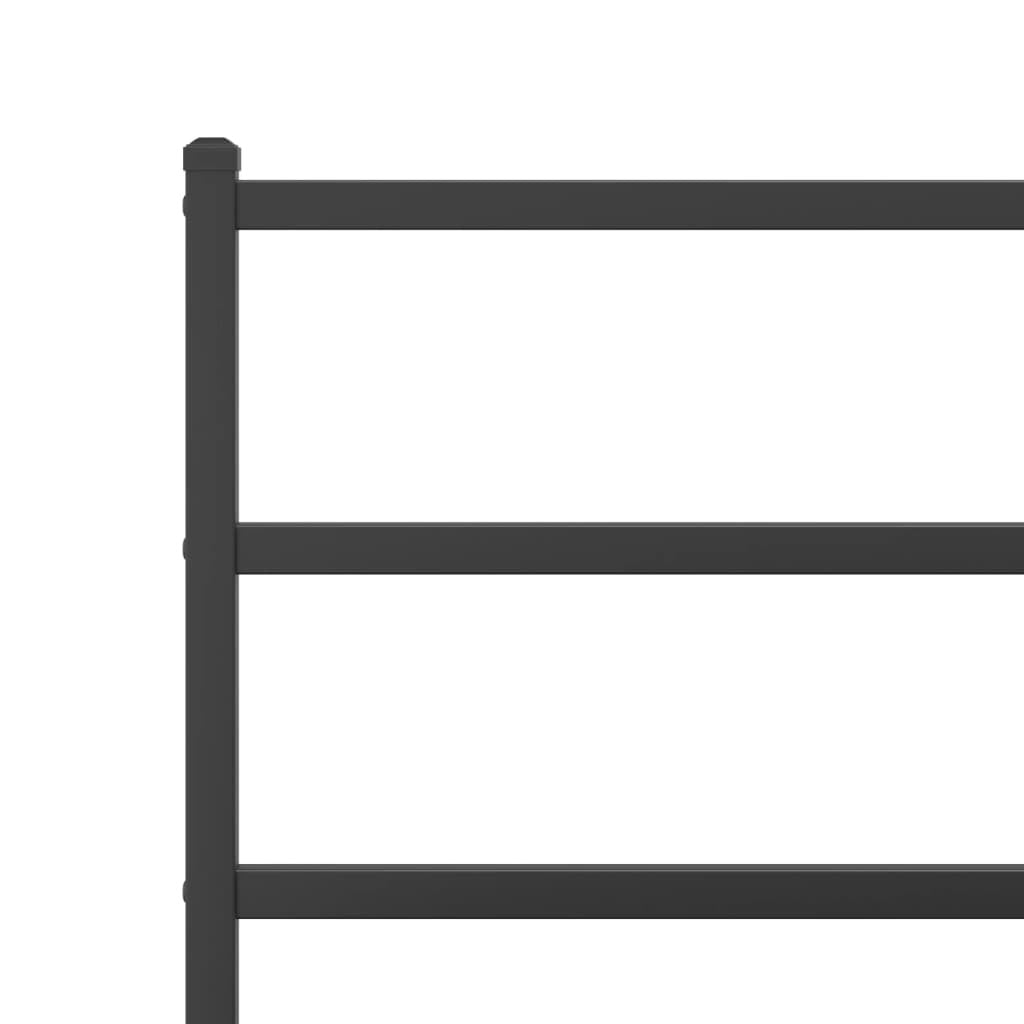 Metal Bed Frame without Mattress with Footboard?Black 59.1"x78.7