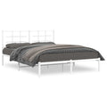 Metal Bed Frame without Mattress with Headboard White 59.1"x78.7