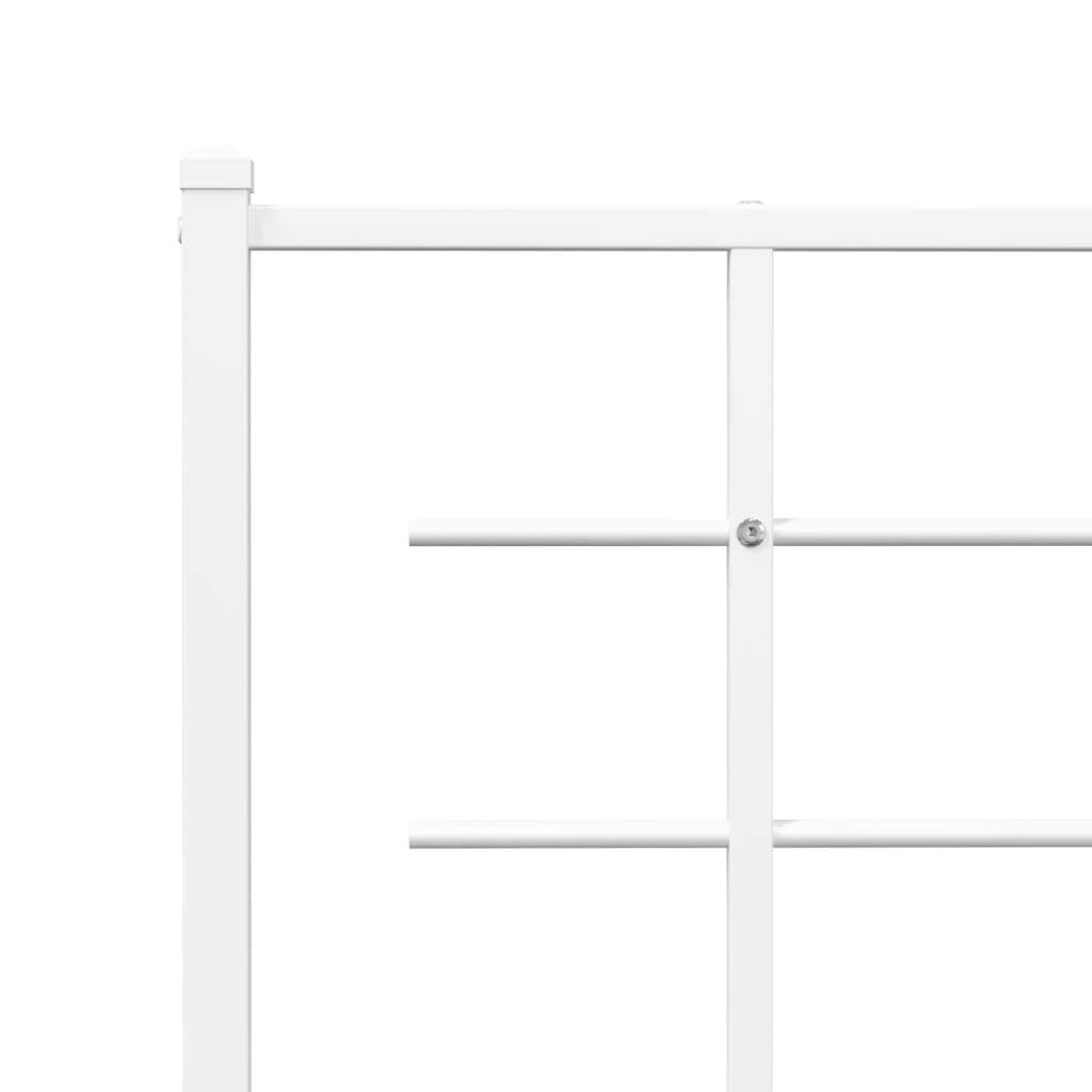 Metal Bed Frame without Mattress with Headboard White 59.1"x78.7