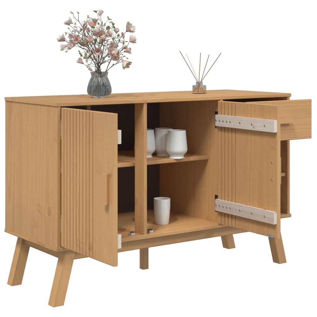 Sideboard OLDEN Brown 44.9"x16.9"x28.9" Solid Wood Pine