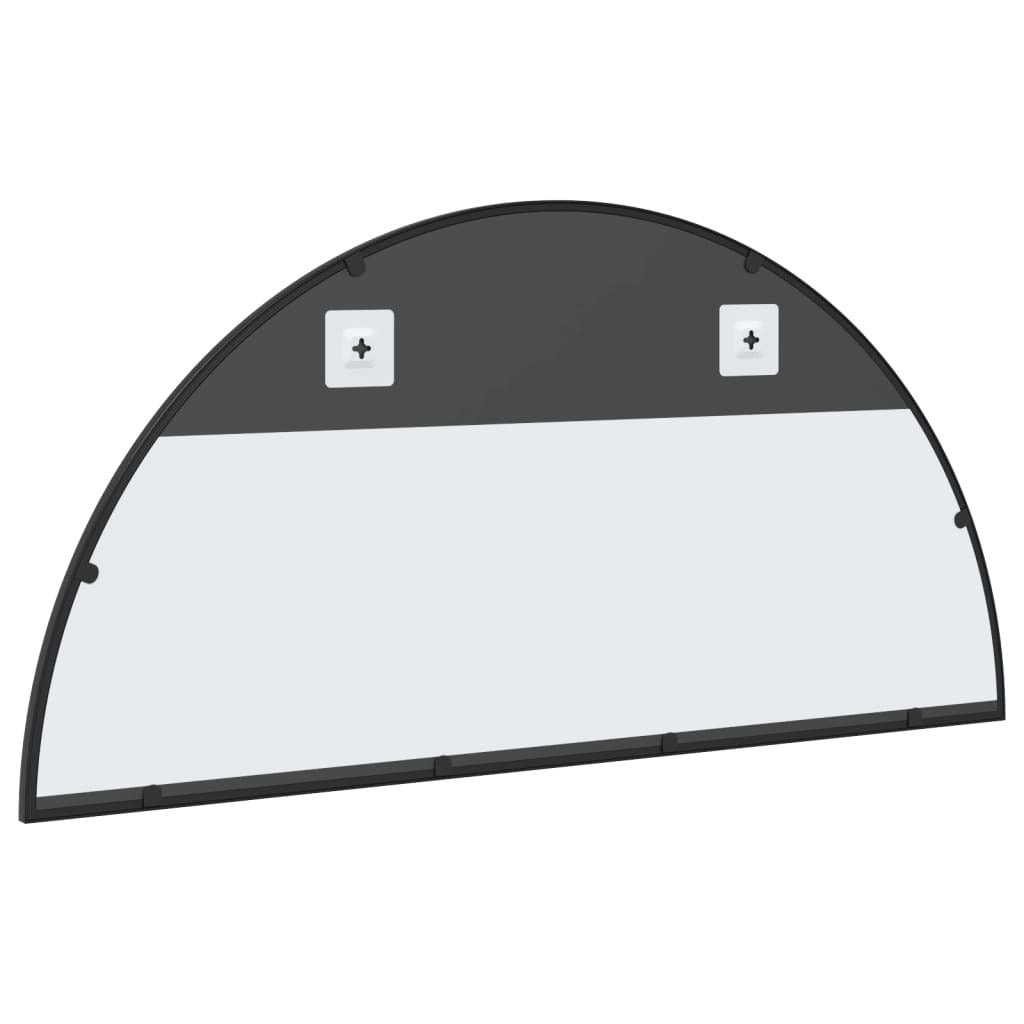 Wall Mirror Black 39.4"x19.7" Arch Iron