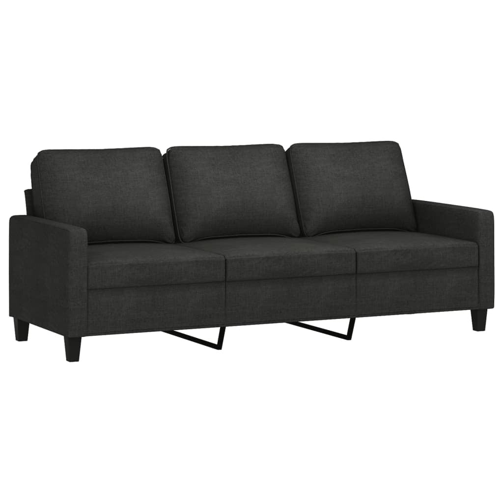 3-Seater Sofa Black 70.9" Fabric
