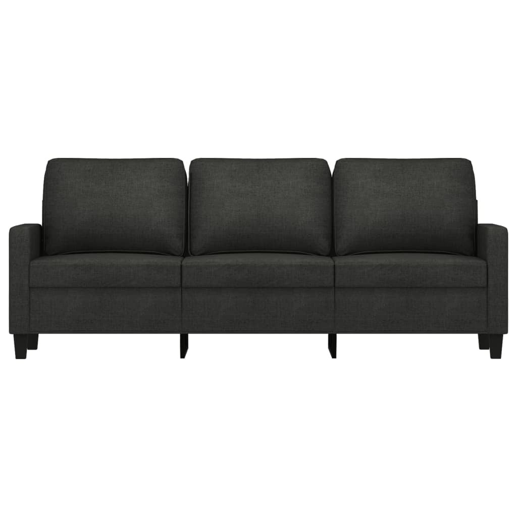 3-Seater Sofa Black 70.9" Fabric