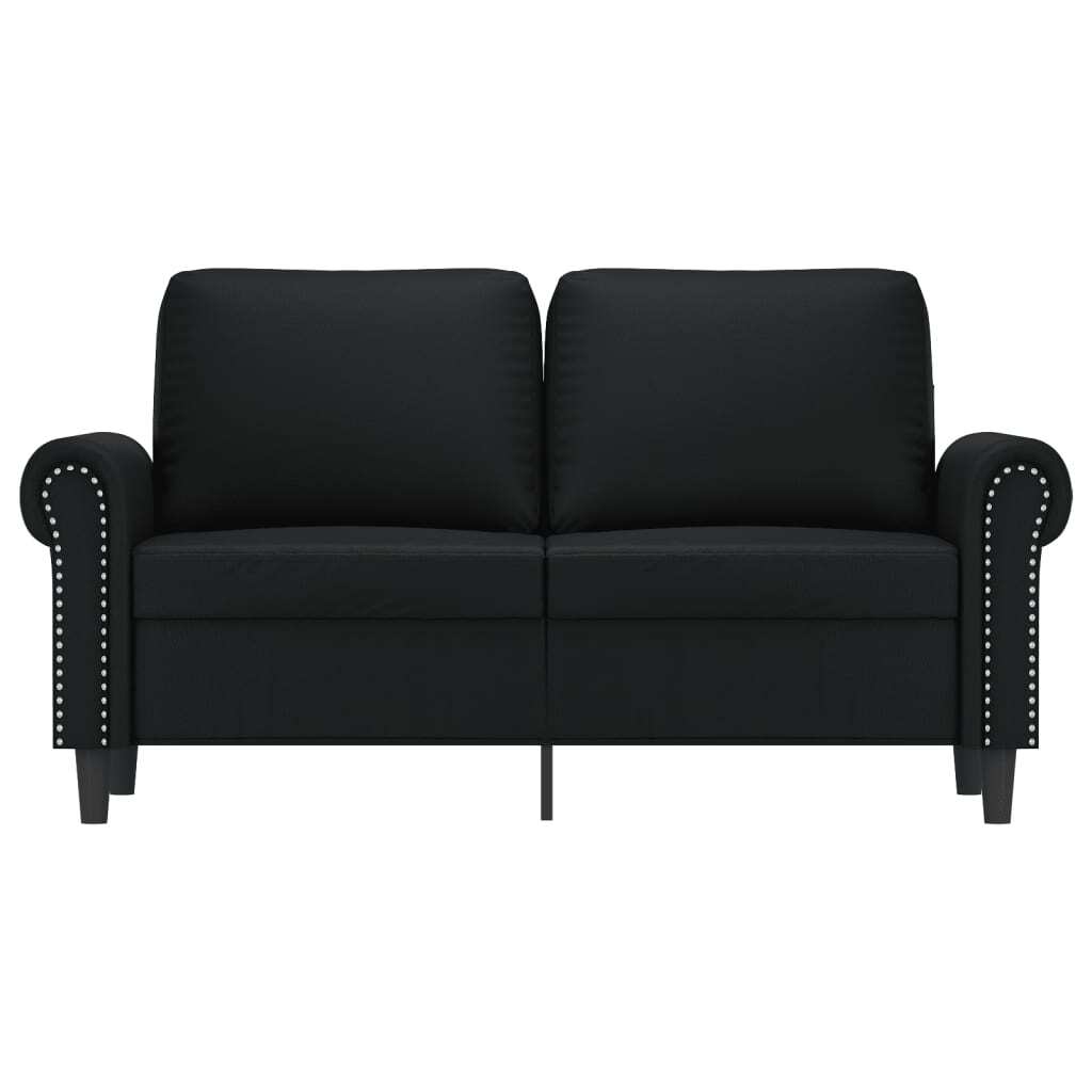 2-Seater Sofa Black 47.2" Faux Leather
