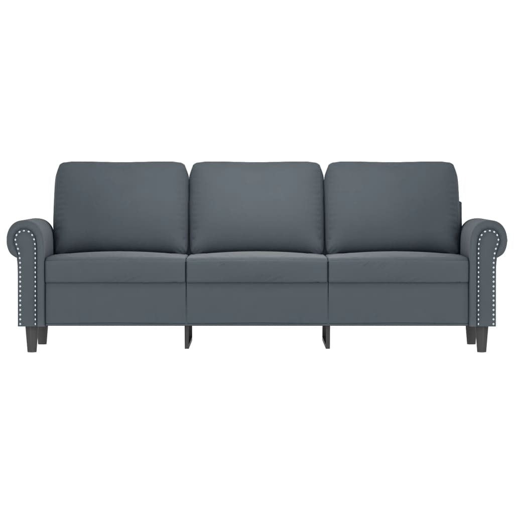 3-Seater Sofa Dark Gray 70.9" Velvet