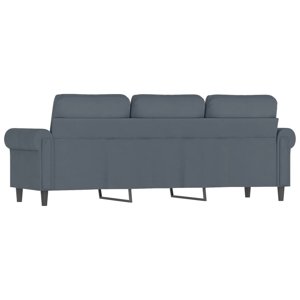 3-Seater Sofa Dark Gray 70.9" Velvet