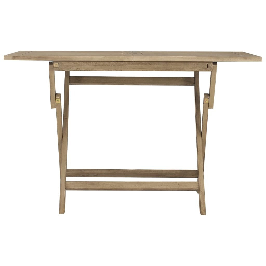 Folding Patio Table Gray 47.2"x27.6"x29.5" Solid Wood Teak
