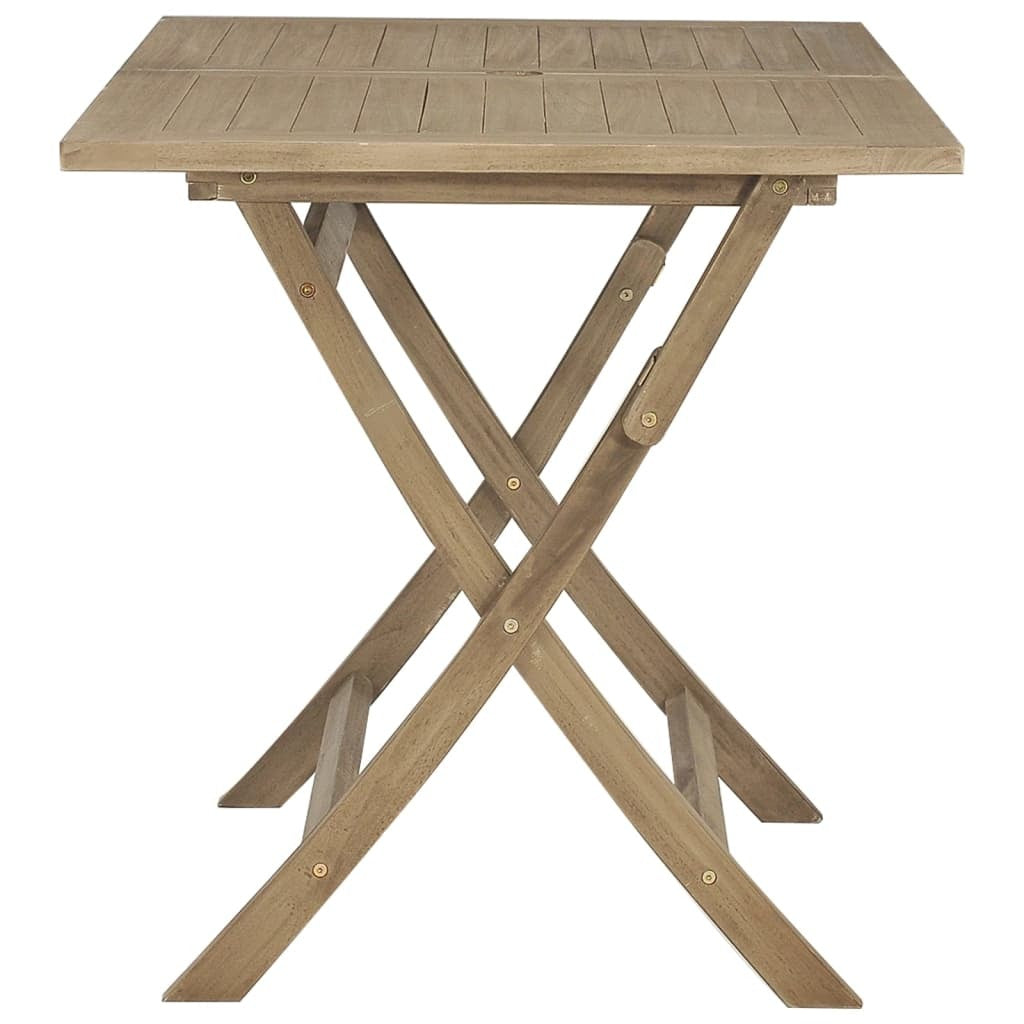 Folding Patio Table Gray 47.2"x27.6"x29.5" Solid Wood Teak