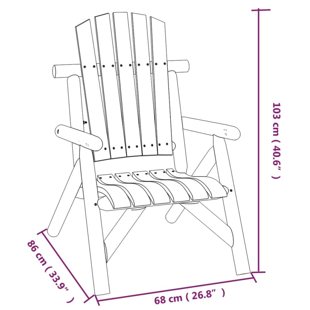 Patio Chair 26.8"x33.9"x40.6" Solid Wood Spruce