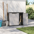 Outdoor Storage Cabinet Gray and Black 38.2"x14.6"x33.5" PP
