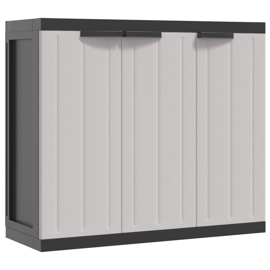Outdoor Storage Cabinet Gray and Black 38.2"x14.6"x33.5" PP