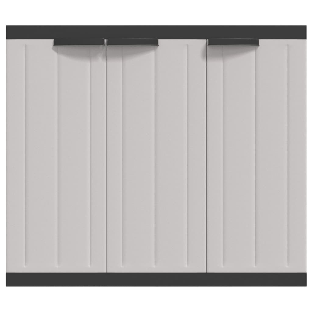 Outdoor Storage Cabinet Gray and Black 38.2"x14.6"x33.5" PP