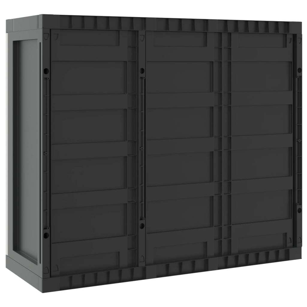 Outdoor Storage Cabinet Gray and Black 38.2"x14.6"x33.5" PP
