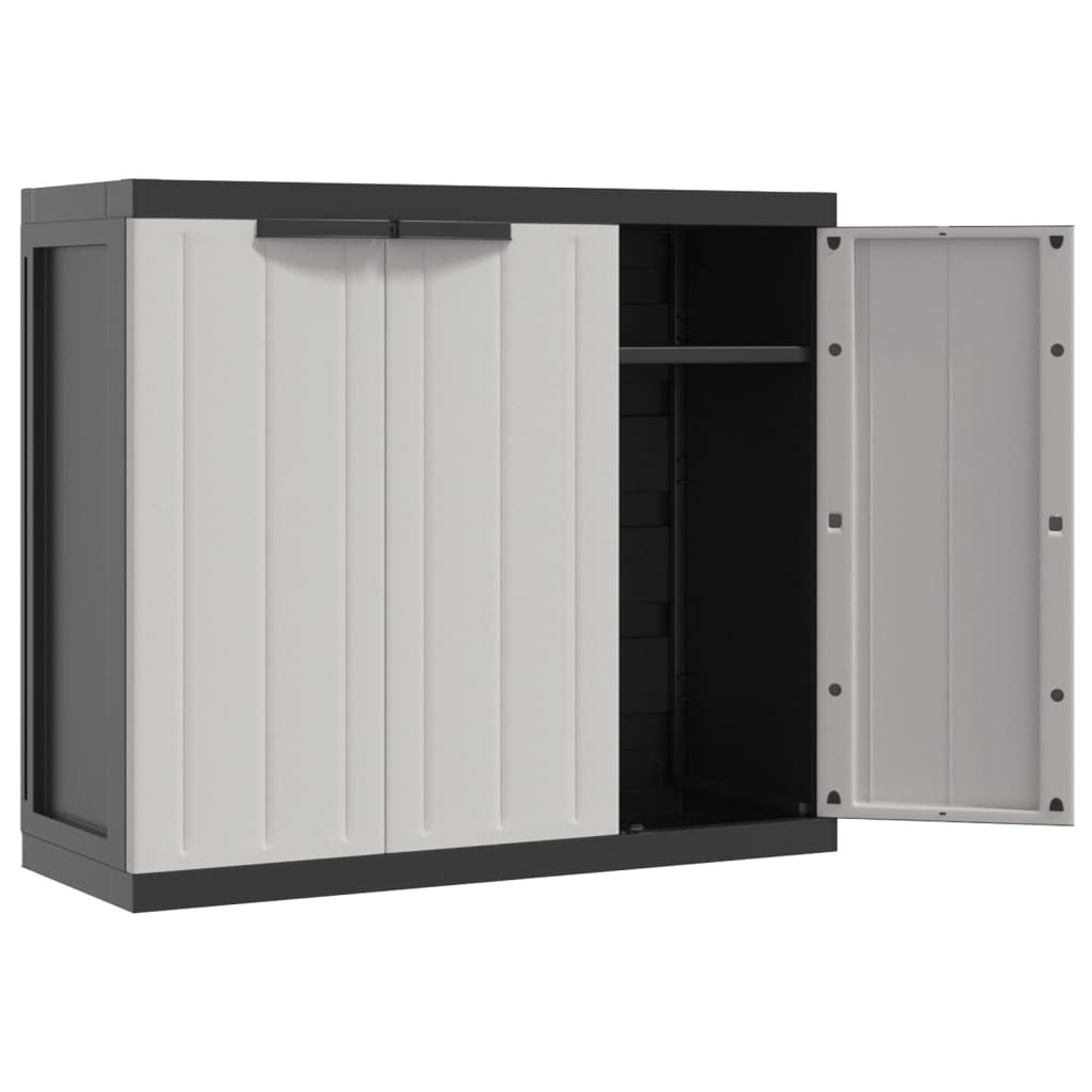 Outdoor Storage Cabinet Gray and Black 38.2"x14.6"x33.5" PP