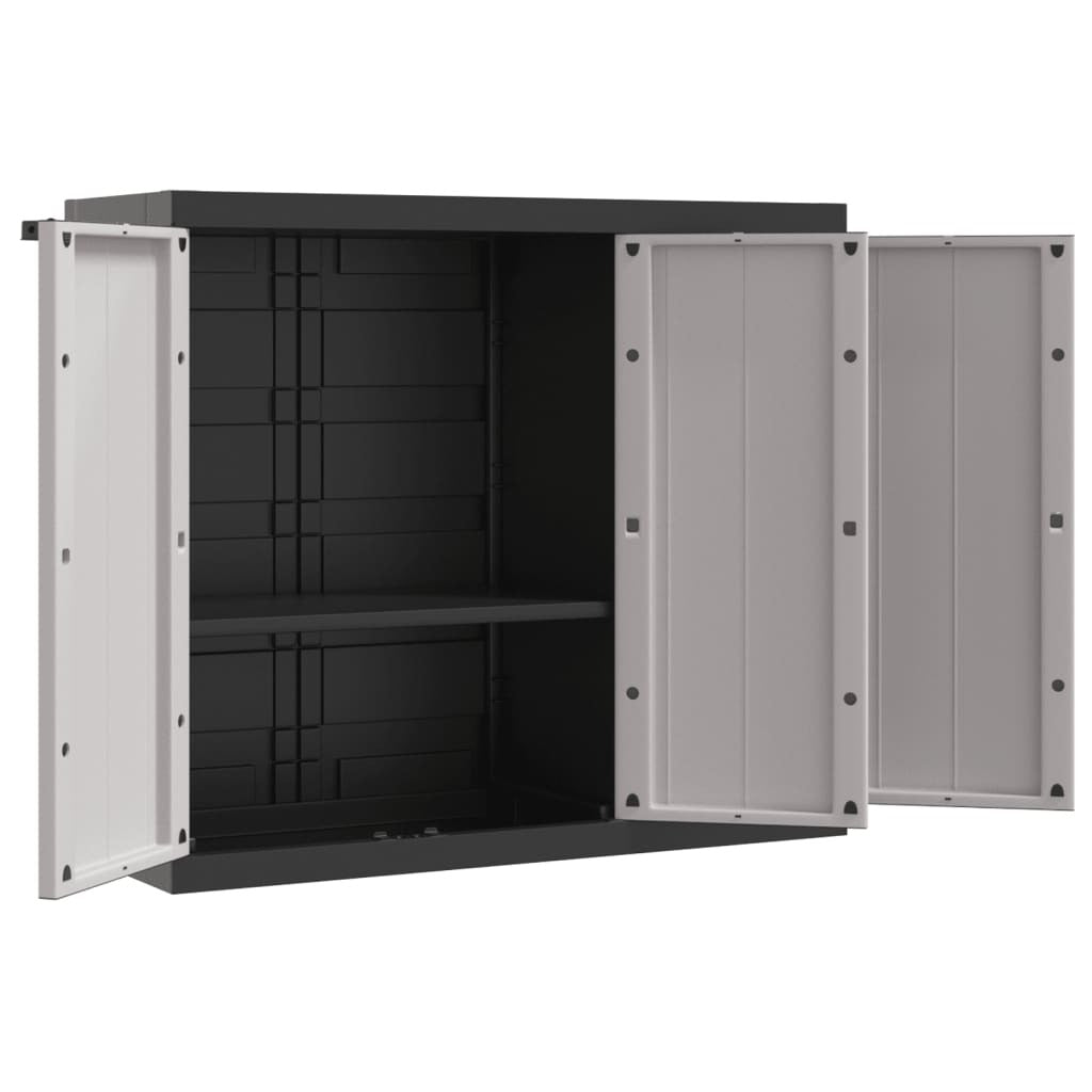 Outdoor Storage Cabinet Gray and Black 38.2"x14.6"x33.5" PP