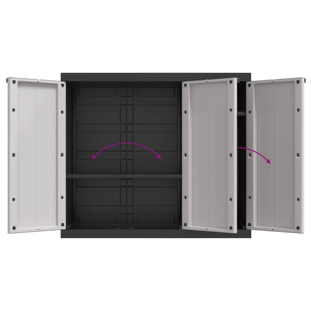 Outdoor Storage Cabinet Gray and Black 38.2"x14.6"x33.5" PP