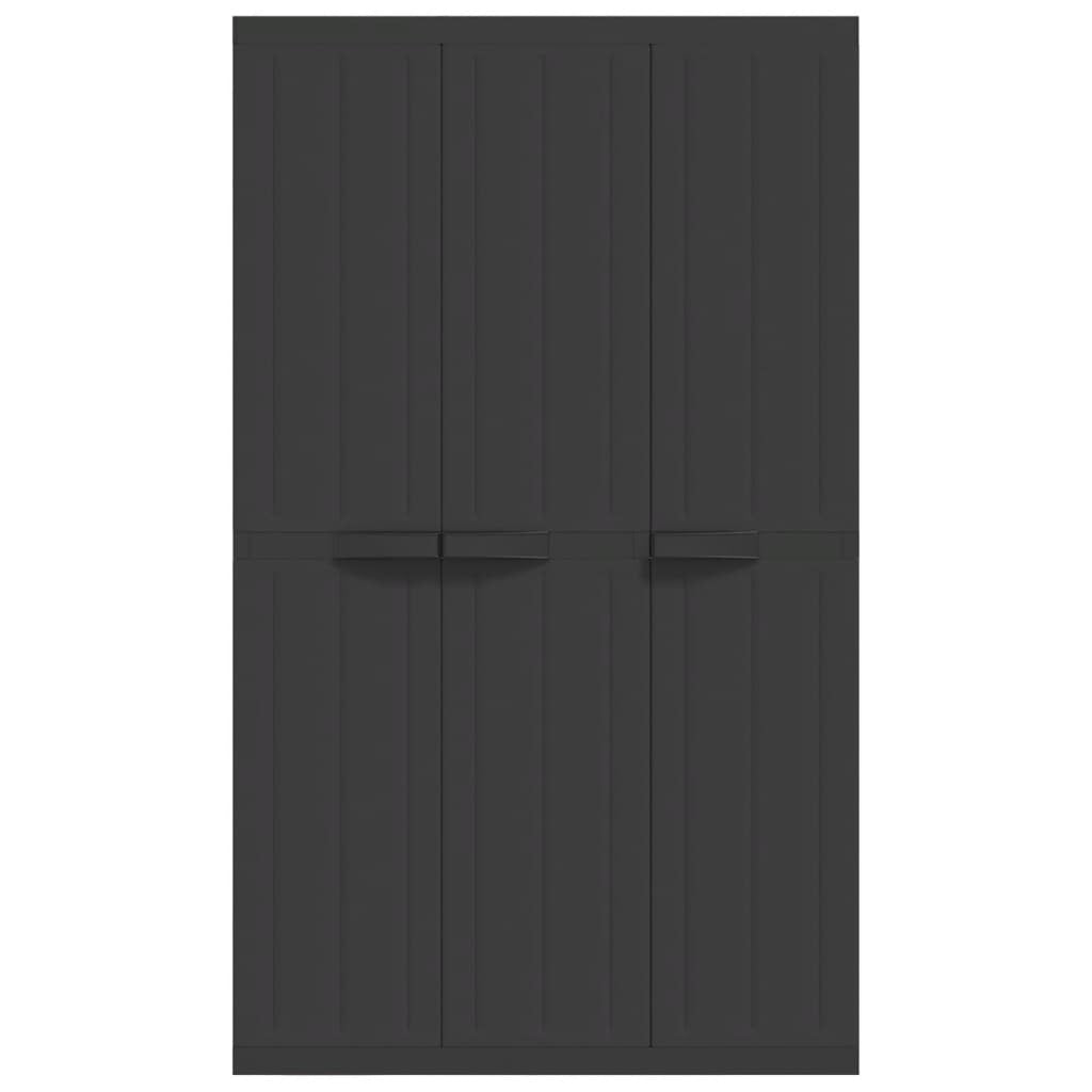 Outdoor Storage Cabinet Black 38.2"x14.6"x65" PP