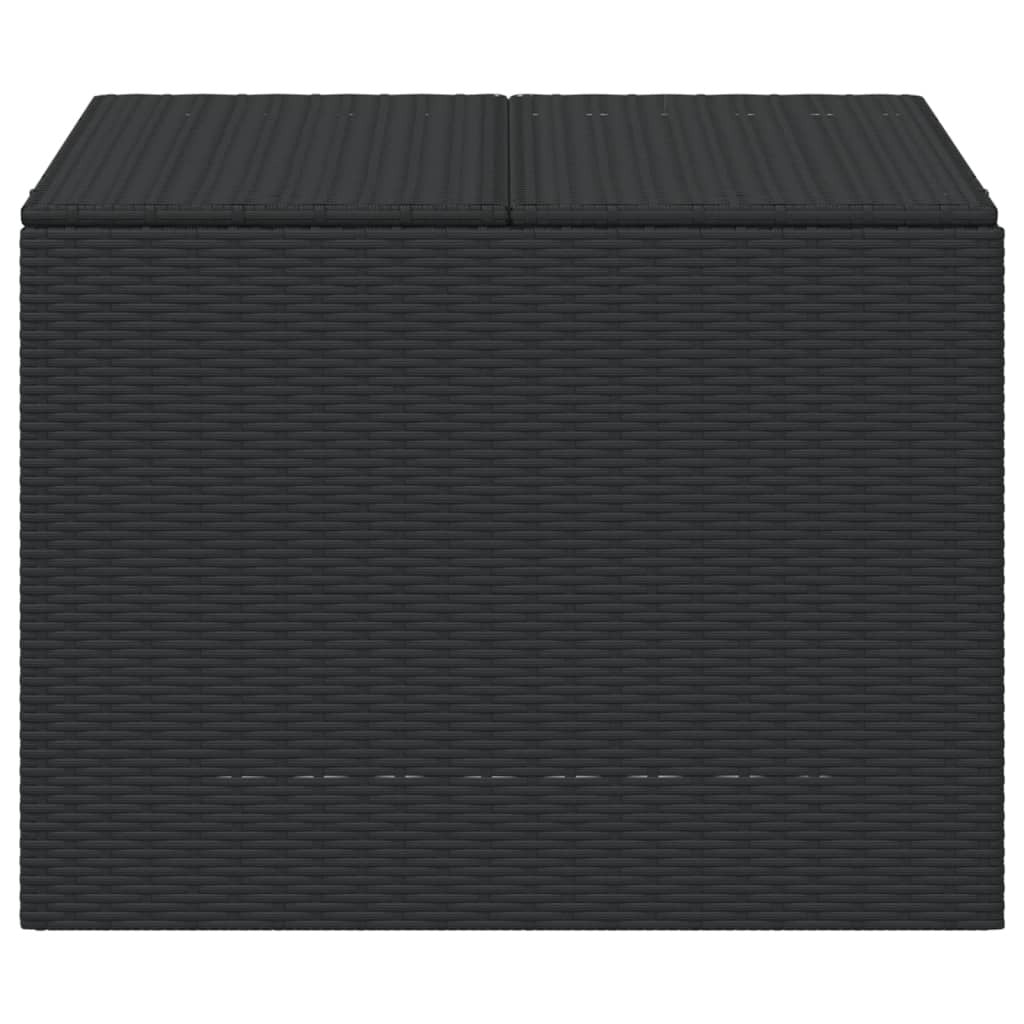 Garden Storage Box Black 76.9 Gal Poly Rattan