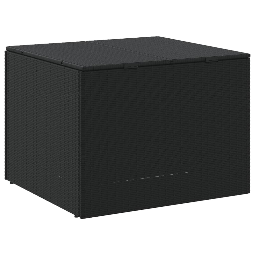 Garden Storage Box Black 76.9 Gal Poly Rattan