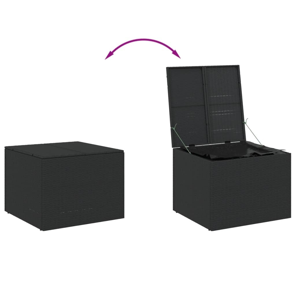 Garden Storage Box Black 76.9 Gal Poly Rattan