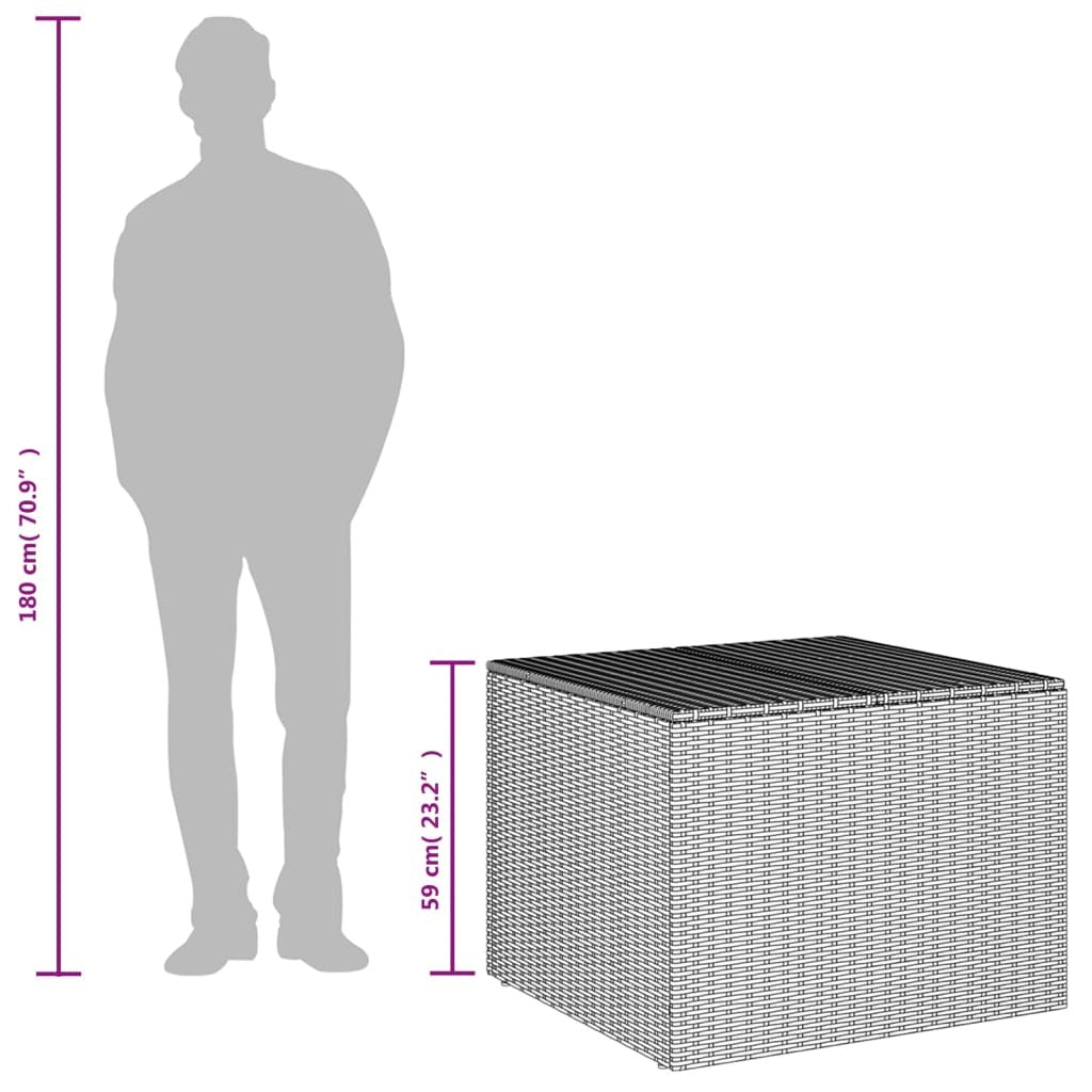 Garden Storage Box Black 76.9 Gal Poly Rattan