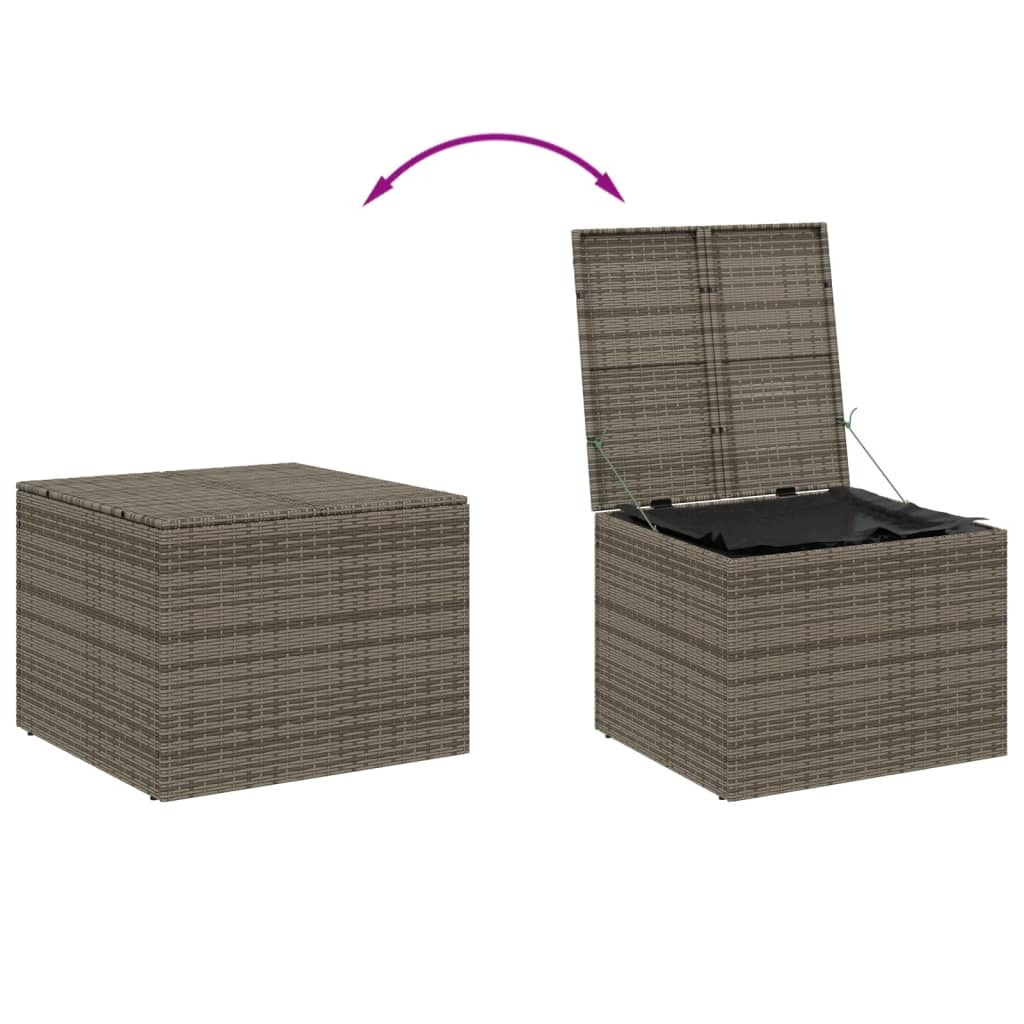 Garden Storage Box Gray 76.9 Gal Poly Rattan