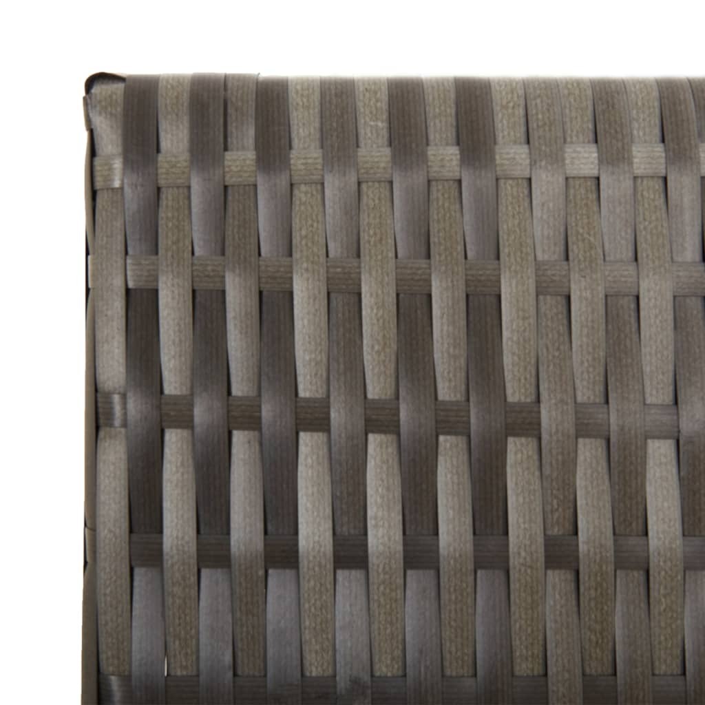 Room Divider 6 Panels Gray Poly Rattan