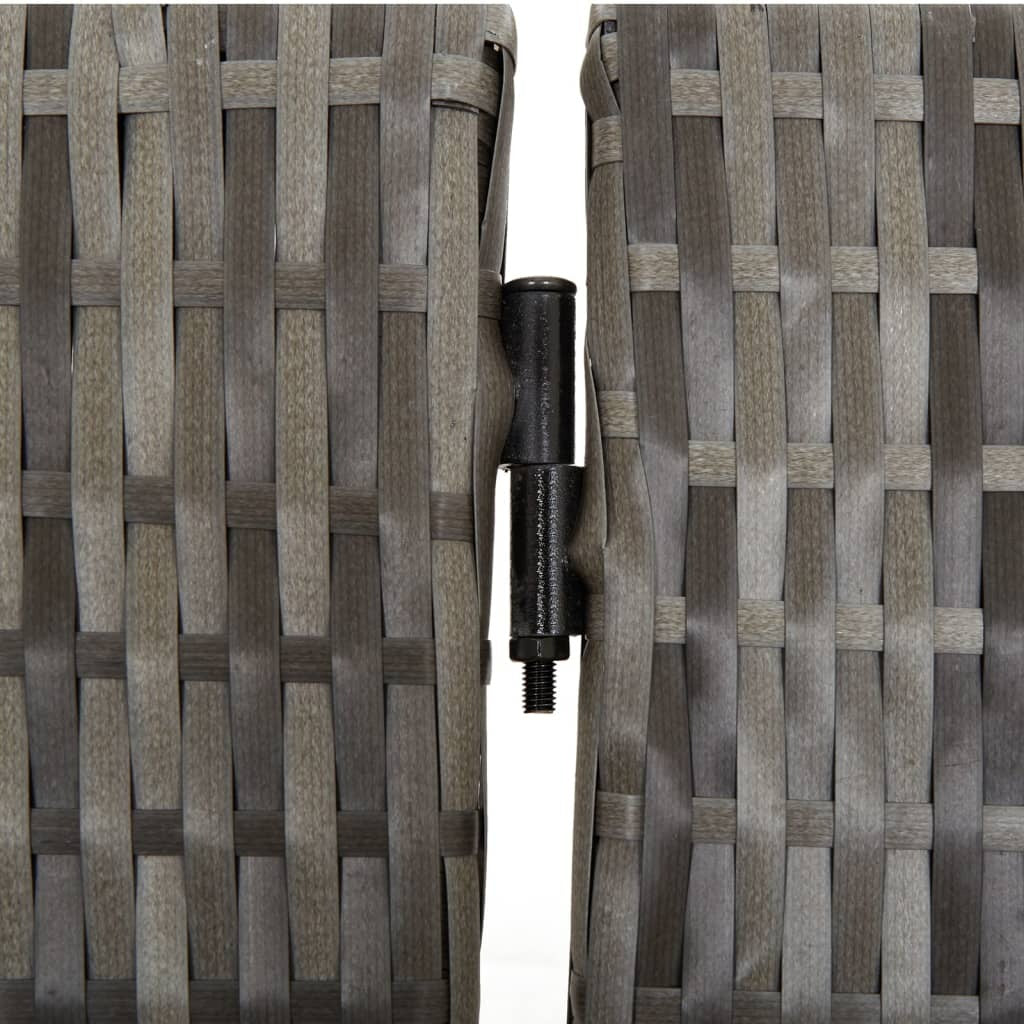Room Divider 6 Panels Gray Poly Rattan