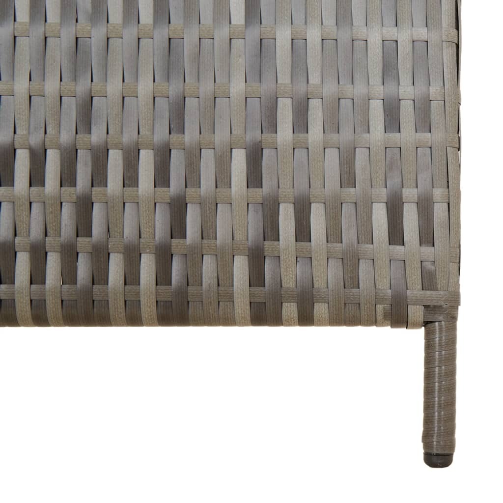 Room Divider 6 Panels Gray Poly Rattan