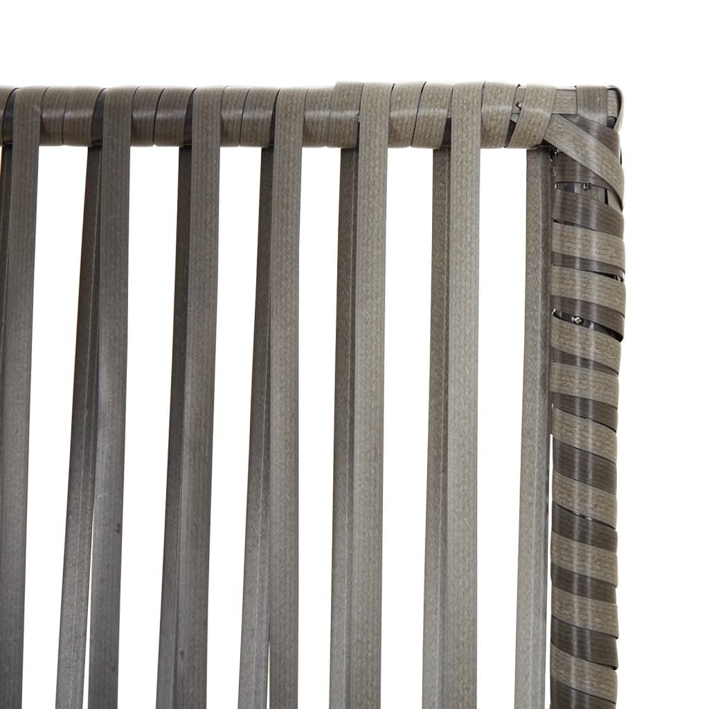 Room Divider 4 Panels Gray Poly Rattan