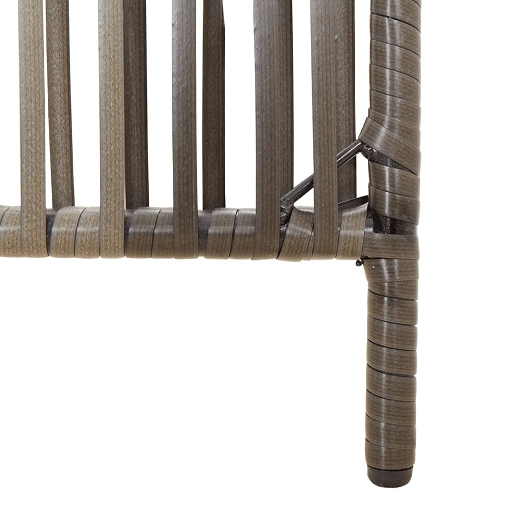 Room Divider 4 Panels Gray Poly Rattan