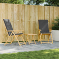 Folding Patio Reclining Chairs 2 pcs with Cushions Bamboo