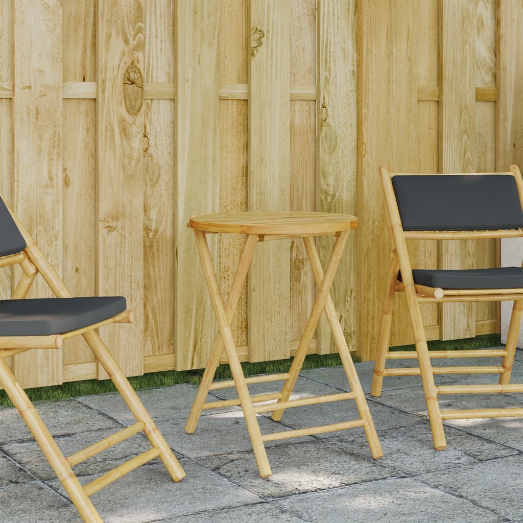Folding Patio Table 21.7"x29.5" Bamboo