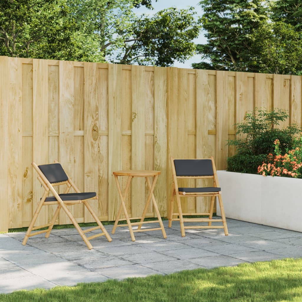Folding Patio Table 21.7"x29.5" Bamboo