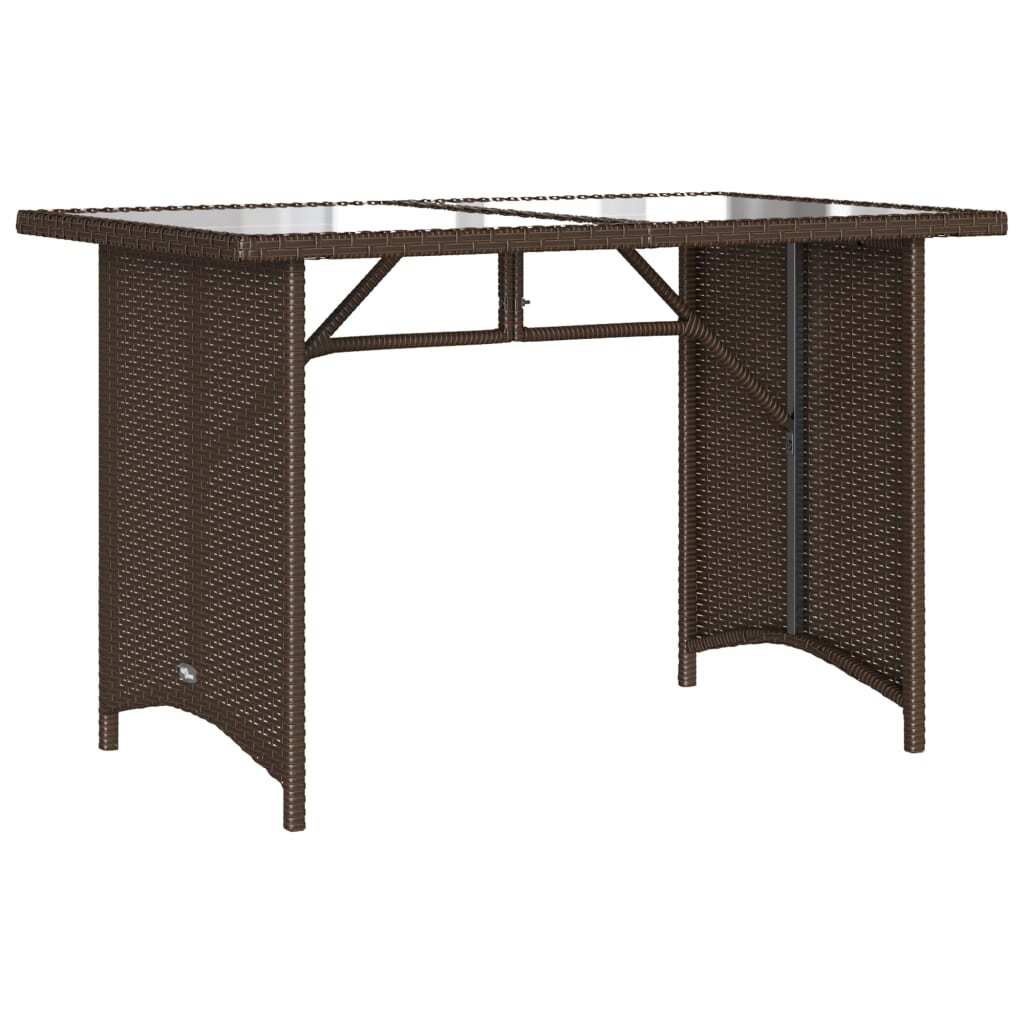 2 Piece Patio Dining Set with Cushions Brown Poly Rattan