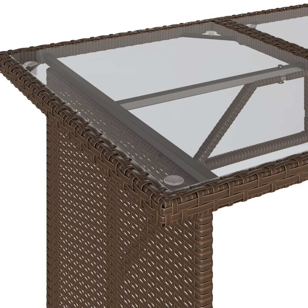 2 Piece Patio Dining Set with Cushions Brown Poly Rattan