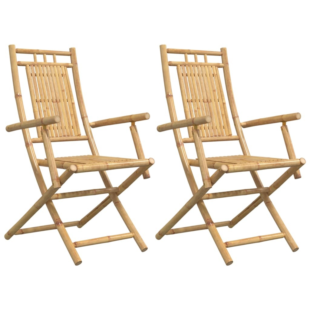 Folding Patio Chairs 2 pcs 20.9"x26"x39" Bamboo