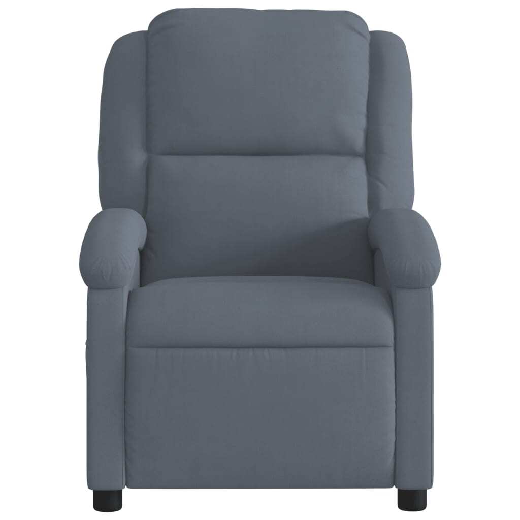 Massage Recliner Chair Dark Gray Velvet