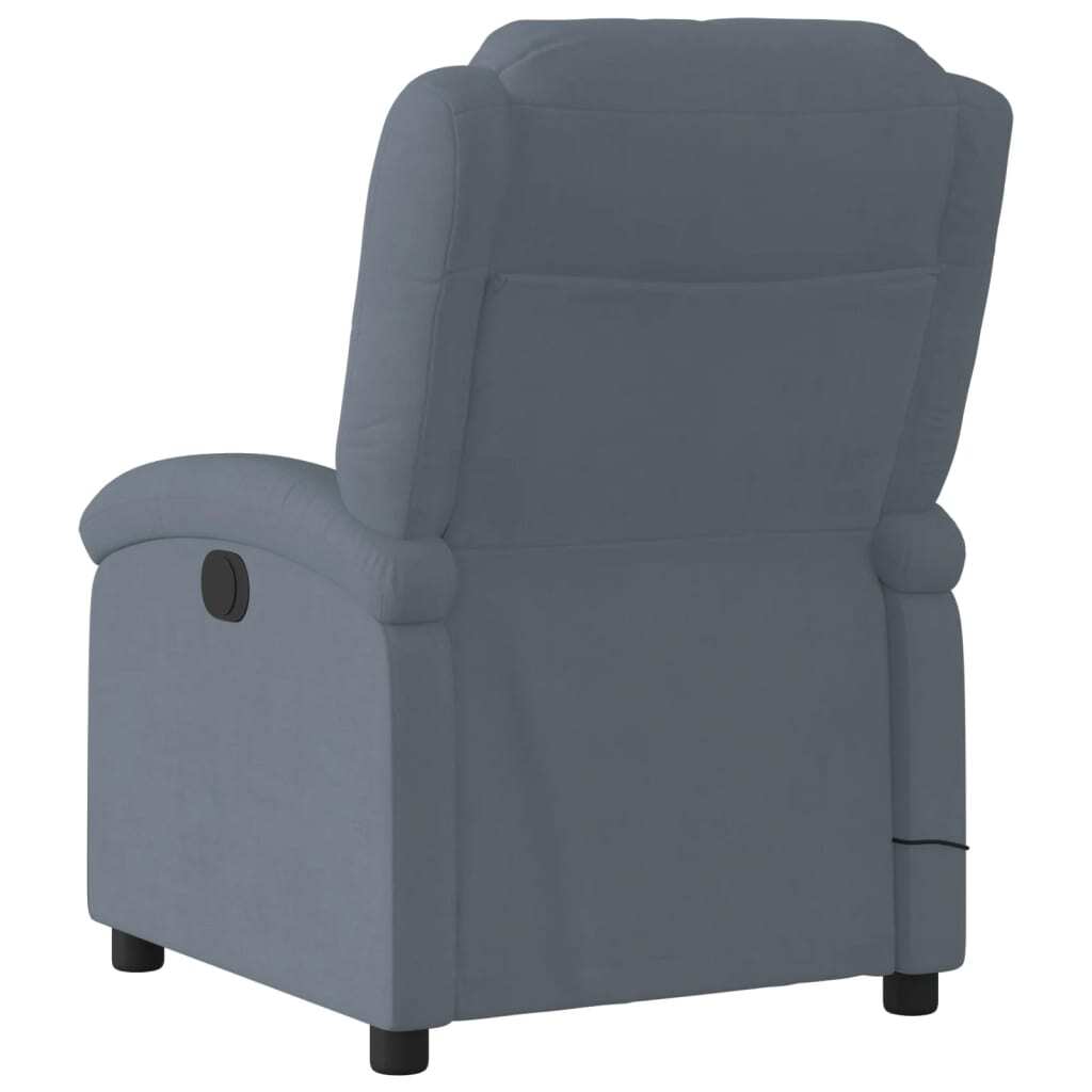 Massage Recliner Chair Dark Gray Velvet