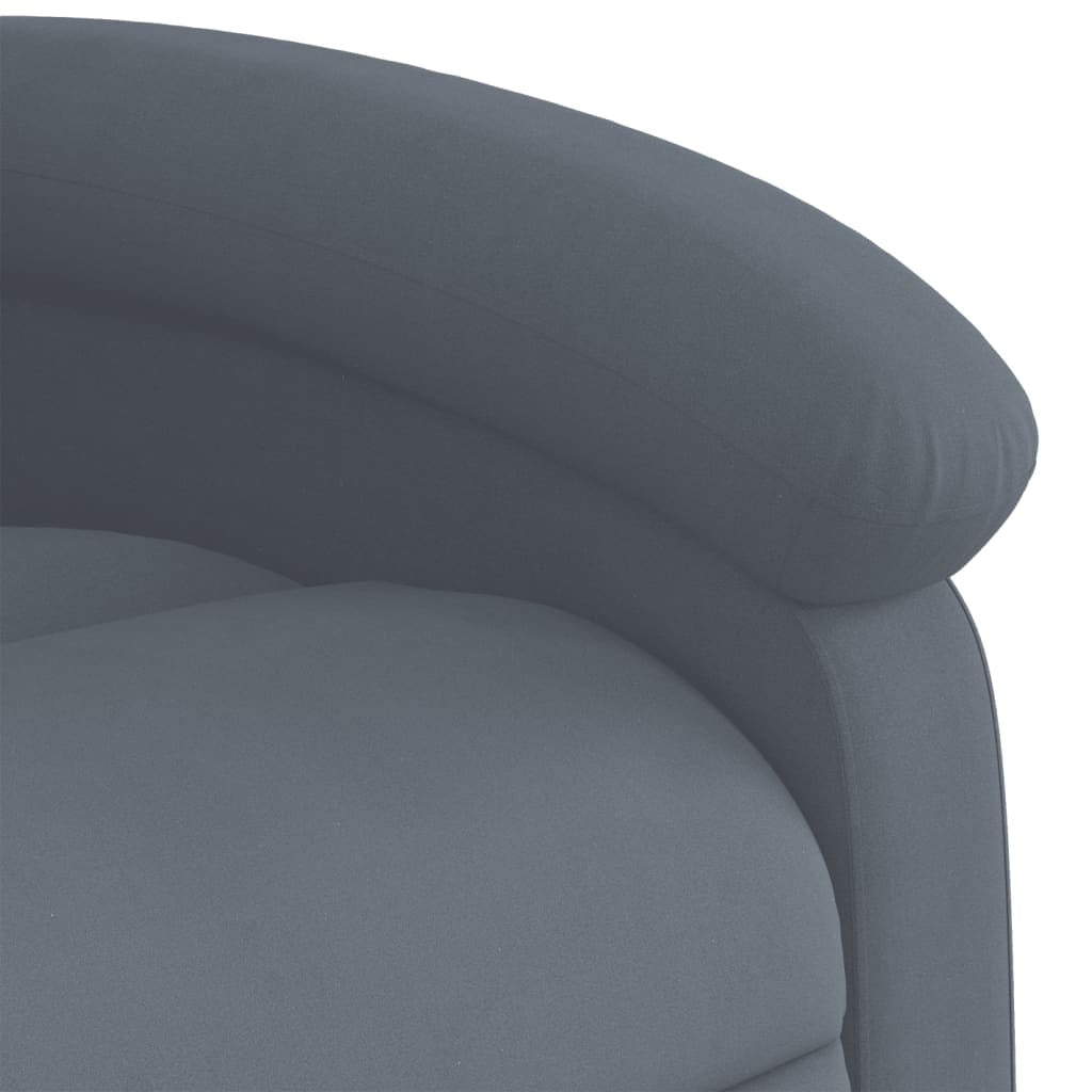 Massage Recliner Chair Dark Gray Velvet