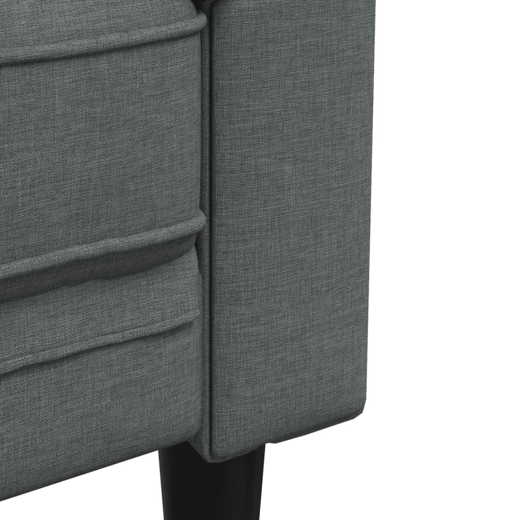 Chesterfield Sofa 2-Seater Dark Gray Fabric
