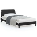 Bed Frame "Dover" Black and White 39.4"x74.8" Faux Leather