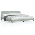 Bed Frame "Dover" Light Gray 76"x79.9" Velvet